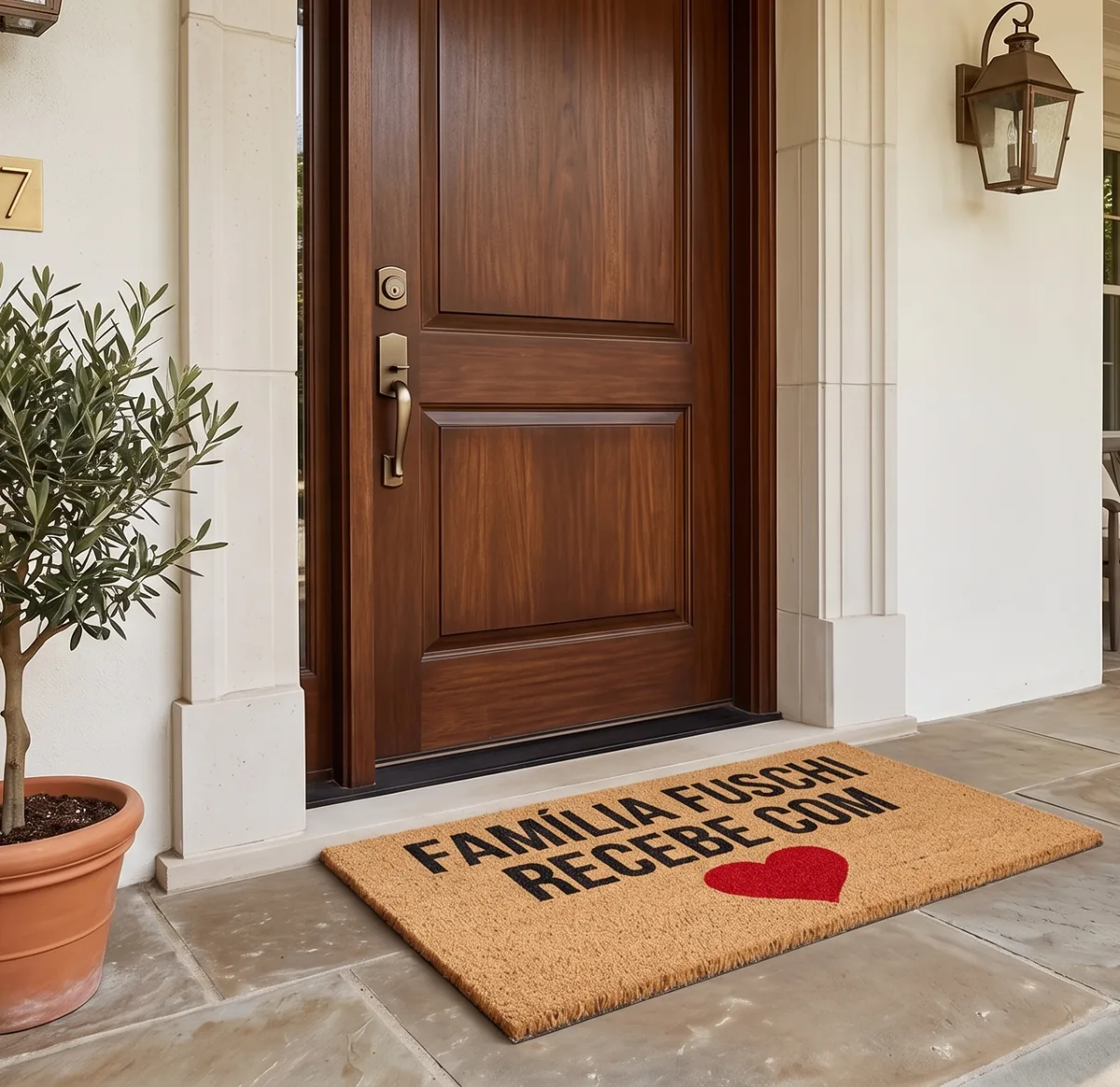 Capacho personalizado residencial feito pela Capacho Alegre